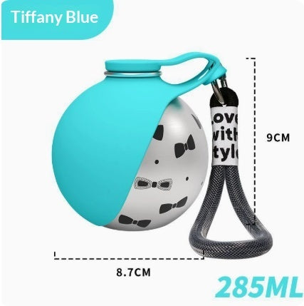 Stainless Steel Hanging Carabiner Folding Silicone Water Bottle - Happy Little Paw