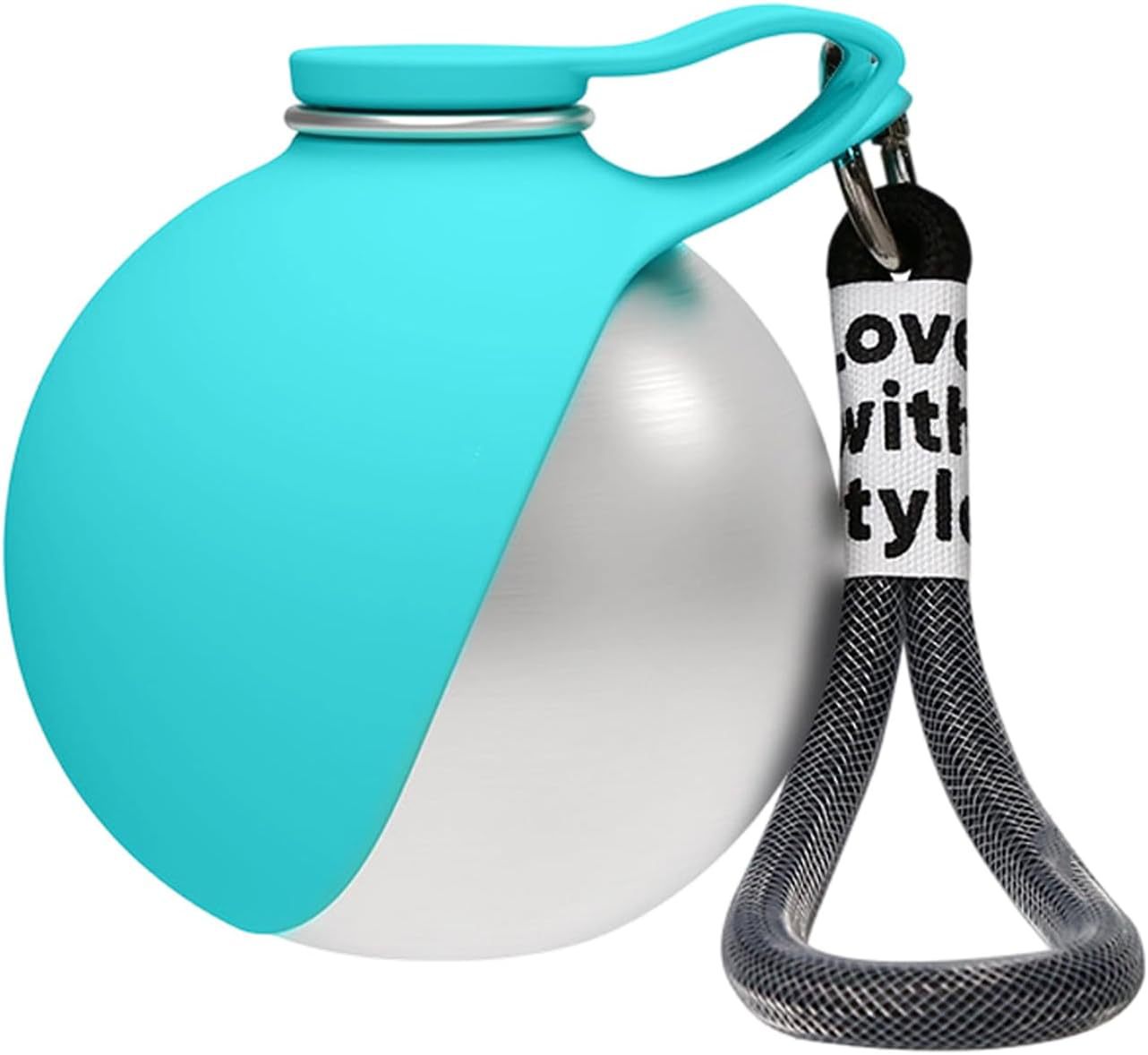 Stainless Steel Hanging Carabiner Folding Silicone Water Bottle - Happy Little Paw
