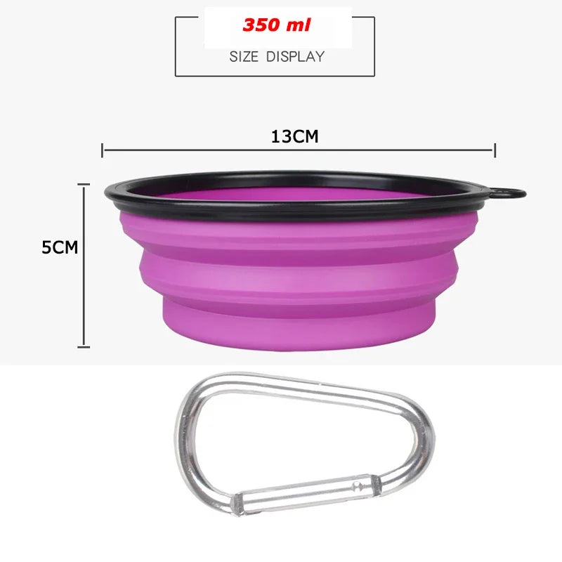 Collapsible Dog Pet Folding Silicone Bowl - Happy Little Paw