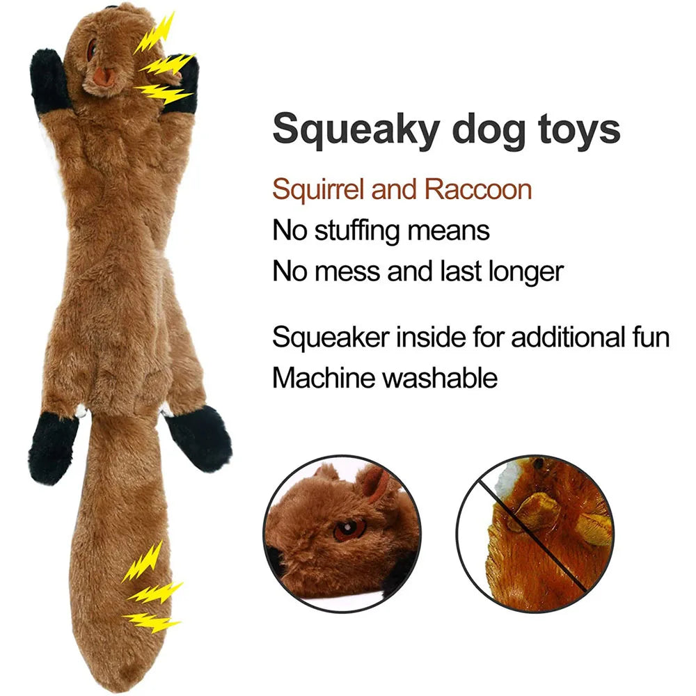 Stuffingless Plush Squeaky Chew Toy - Happy Little Paw