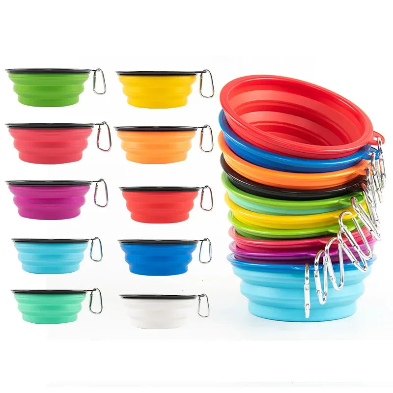 Collapsible Dog Pet Folding Silicone Bowl - Happy Little Paw