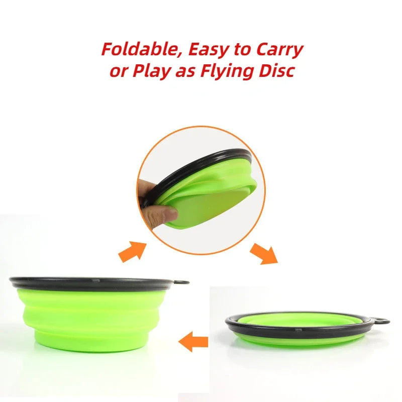 Collapsible Dog Pet Folding Silicone Bowl - Happy Little Paw