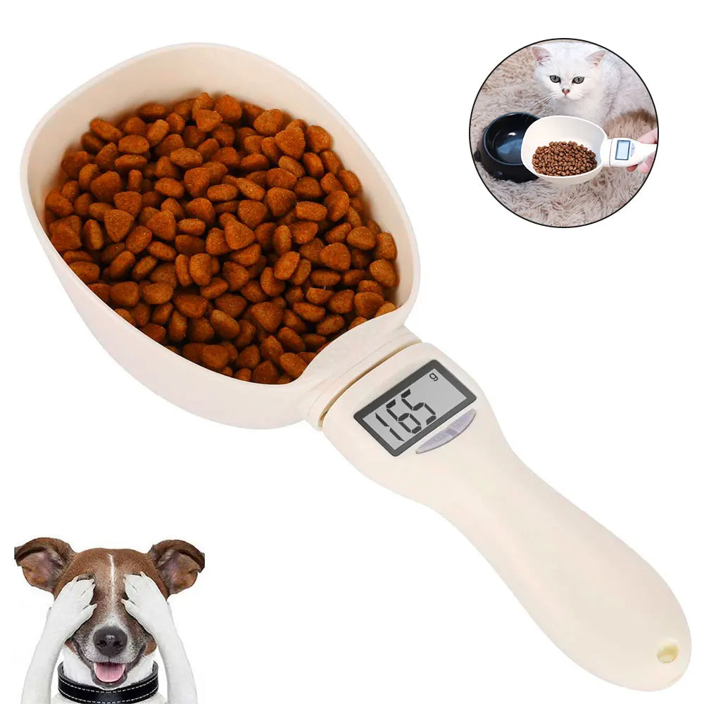 Pet Food Measuring Scoop Electronic Dog Cat Food Measuring Cup Digital Spoon Scale Kitchen Food Scale with LED Display - Happy Little Paw