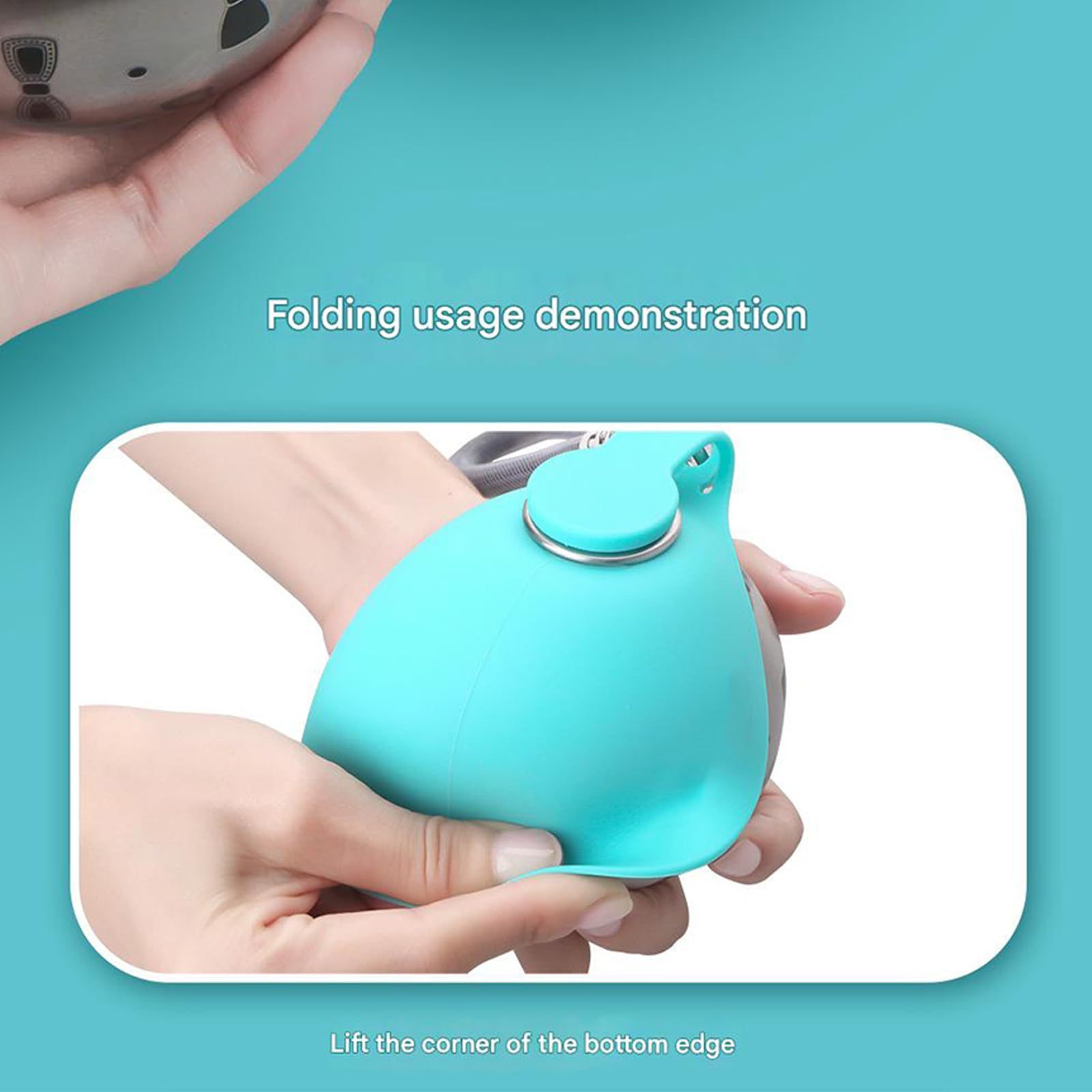Stainless Steel Hanging Carabiner Folding Silicone Water Bottle - Happy Little Paw